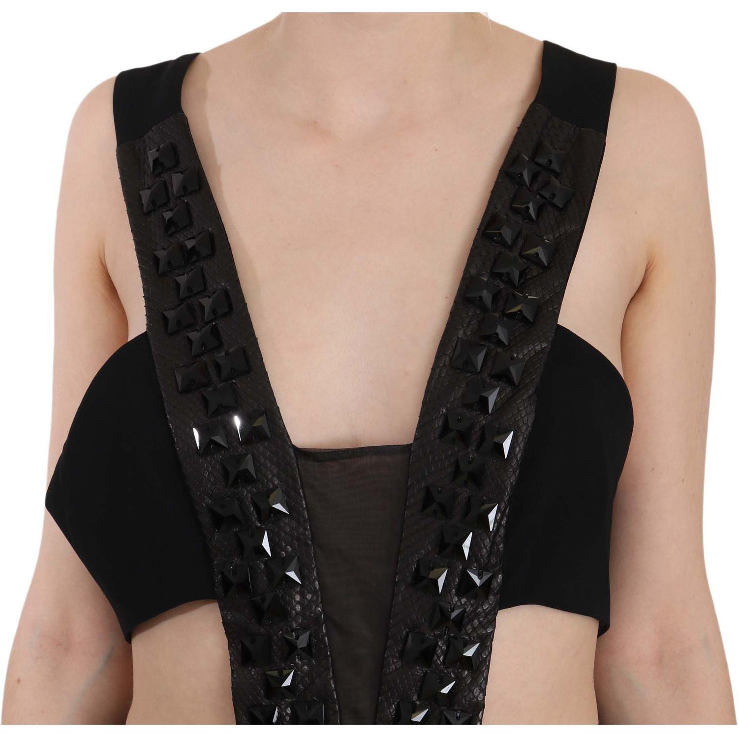 带水晶装饰的优雅喇叭长款晚礼服