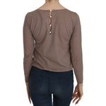 PINK MEMORIES Brown Lace See Through Long Sleeve Top TSH3913-40