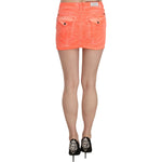 PLEIN SUD Orange Cotton Stretch Casual Mini Skirt