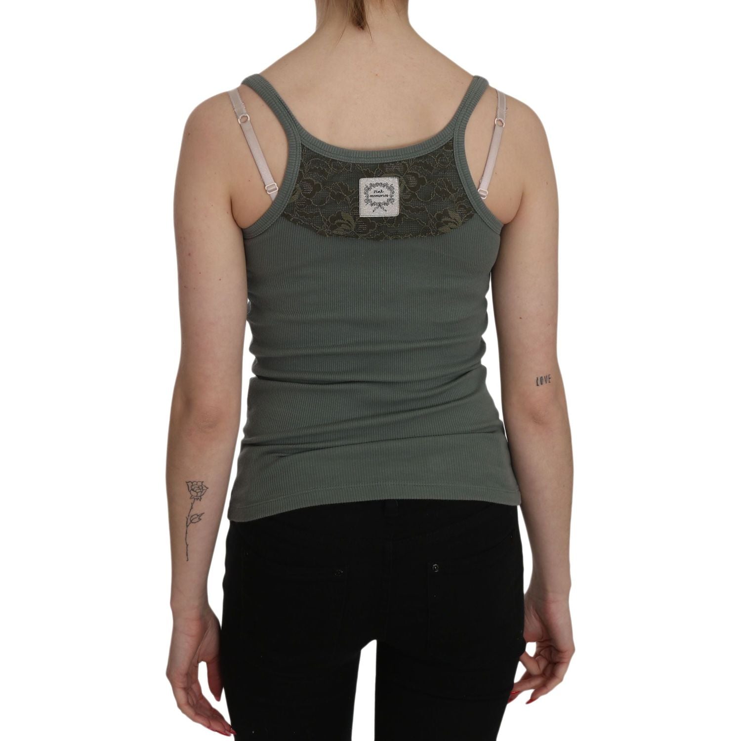 别致的绿色细肩带休闲背心