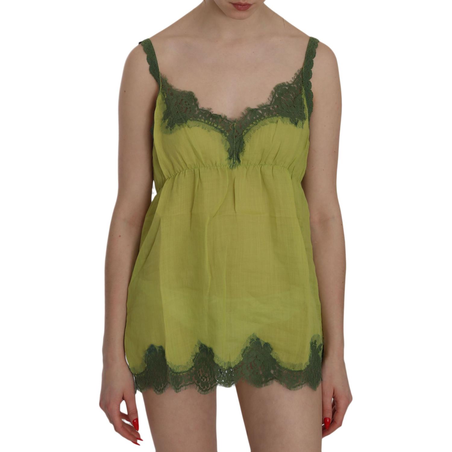 优雅绿色蕾丝亚麻背心