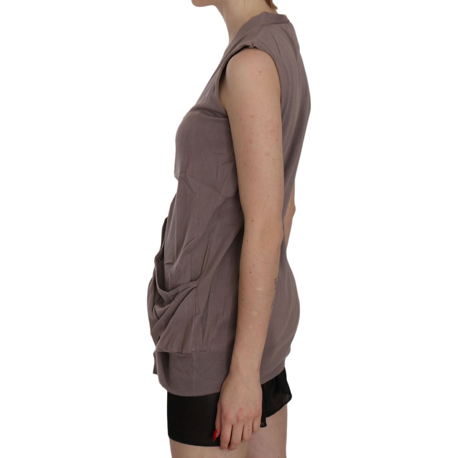 时尚无袖棉质开衫上衣