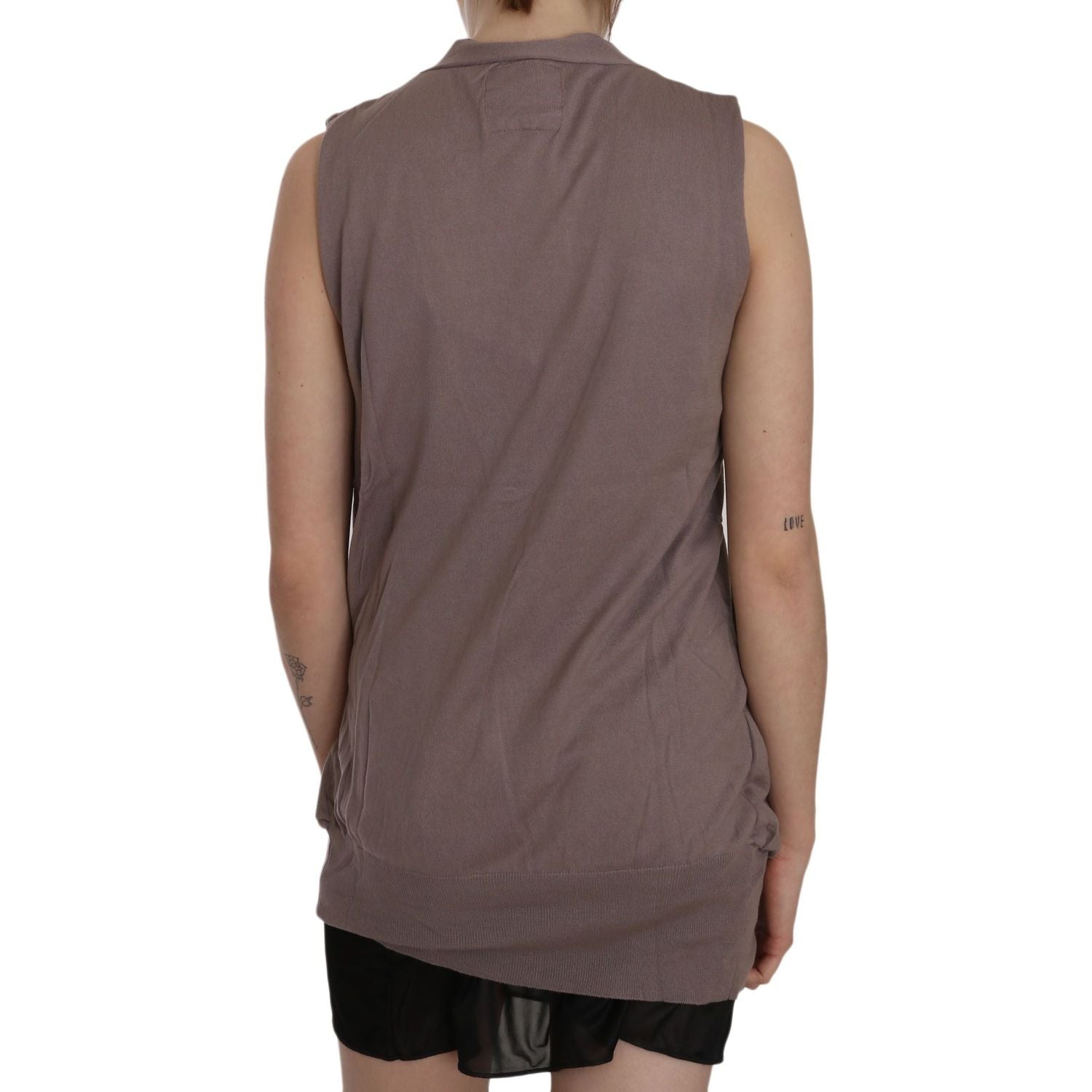 时尚无袖棉质开衫上衣