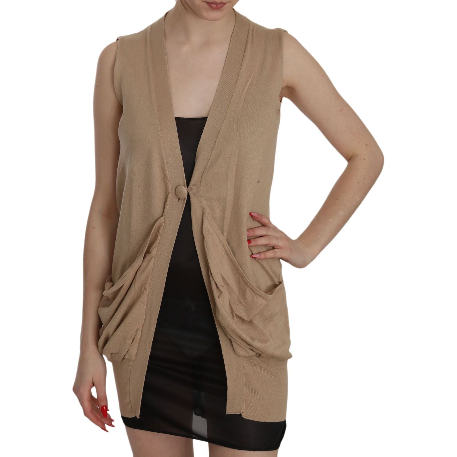 بلوزة كارديجان قطنية أنيقة بدون أكمام من PINK MEMORIES