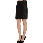 GF Ferre Black High Waist Curdoroy A-line Mini Skirt