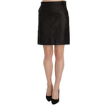 GF Ferre Black High Waist Curdoroy A-line Mini Skirt