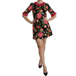 Dolce & Gabbana Floral Pink Lace A-Line Shift Mini Dress
