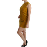 Dolce & Gabbana Mustard Velvet Stretch Shift Mini Dress