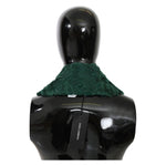 Dolce & Gabbana Green Fur Shoulder Collar Wrap Lambskin Scarf