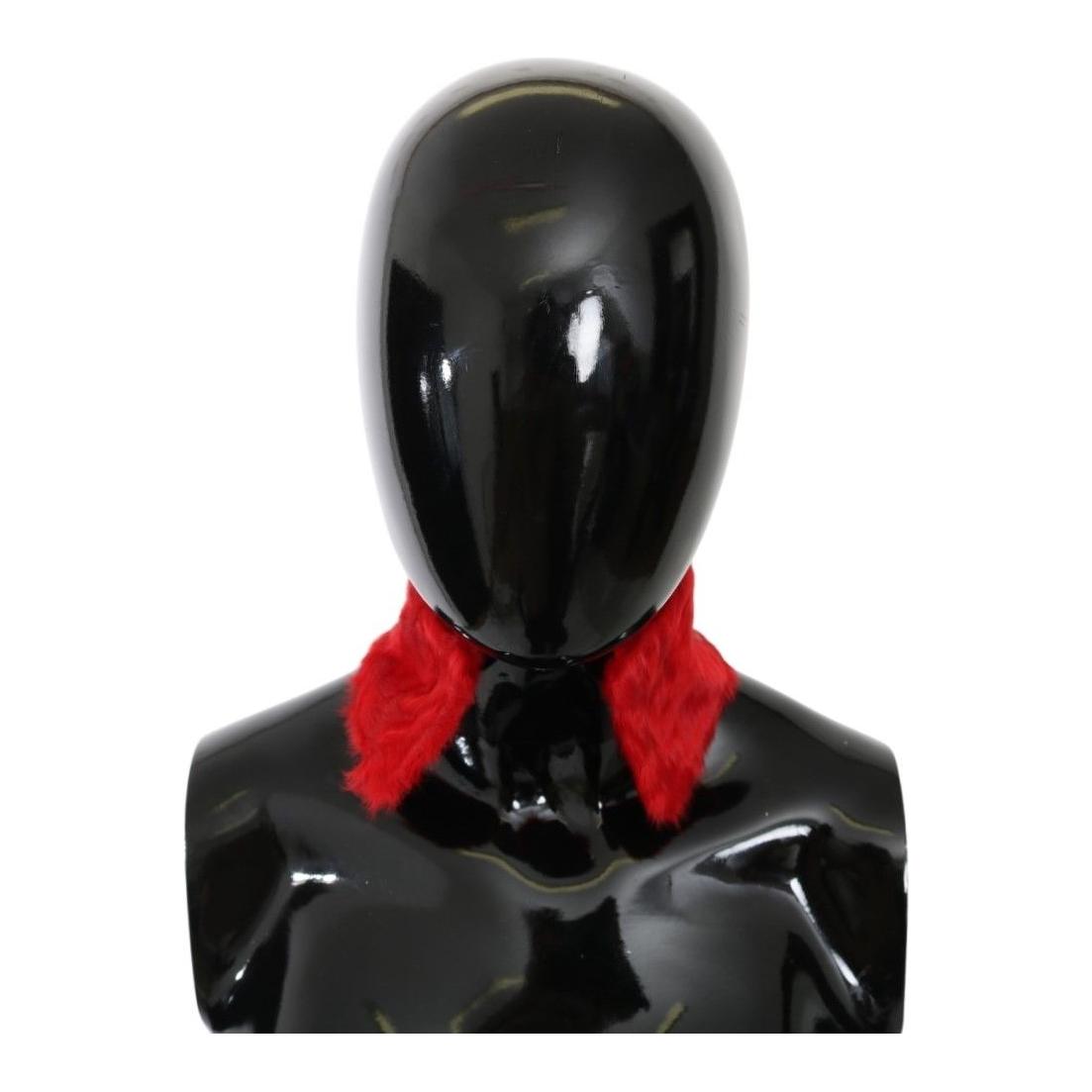 优雅红色小羊皮围巾