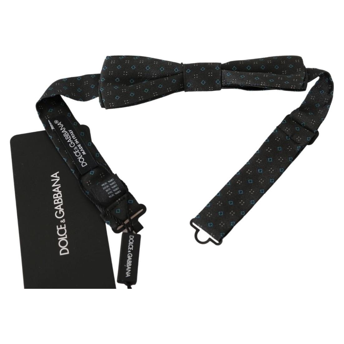 优雅丝绸灰色图案领结