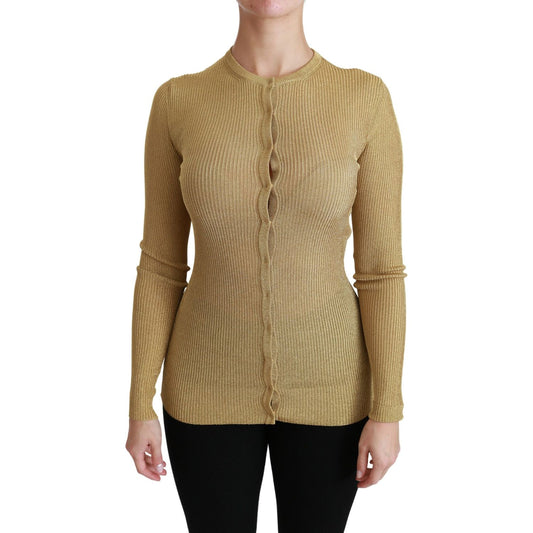 Dolce & Gabbana Elegant Long Sleeve Gold Cardigan Dolce & Gabbana