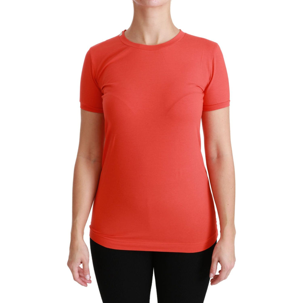 Dolce & Gabbana Red Crewneck Short Sleeve T-shirt Cotton Top