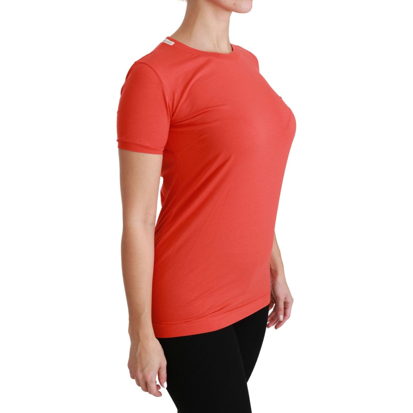 Dolce & Gabbana Red Crewneck Short Sleeve T-shirt Cotton Top