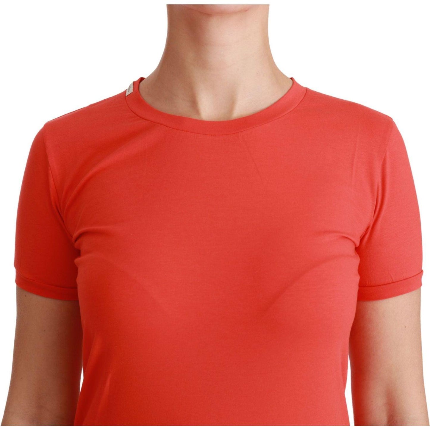 Dolce & Gabbana Red Crewneck Short Sleeve T-shirt Cotton Top