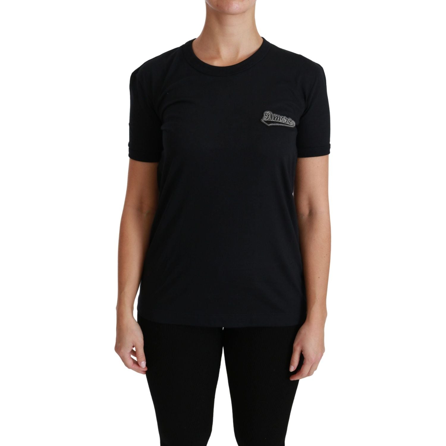 优雅圆领蓝色 Amore T 恤