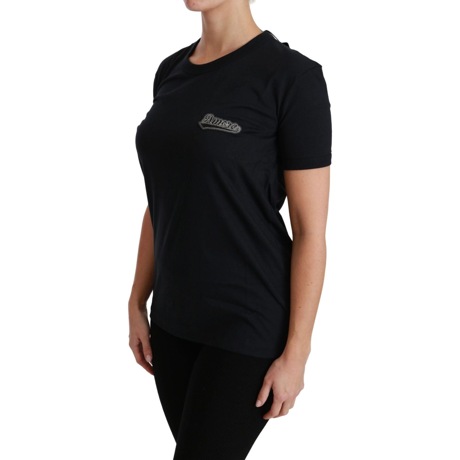 优雅圆领蓝色 Amore T 恤