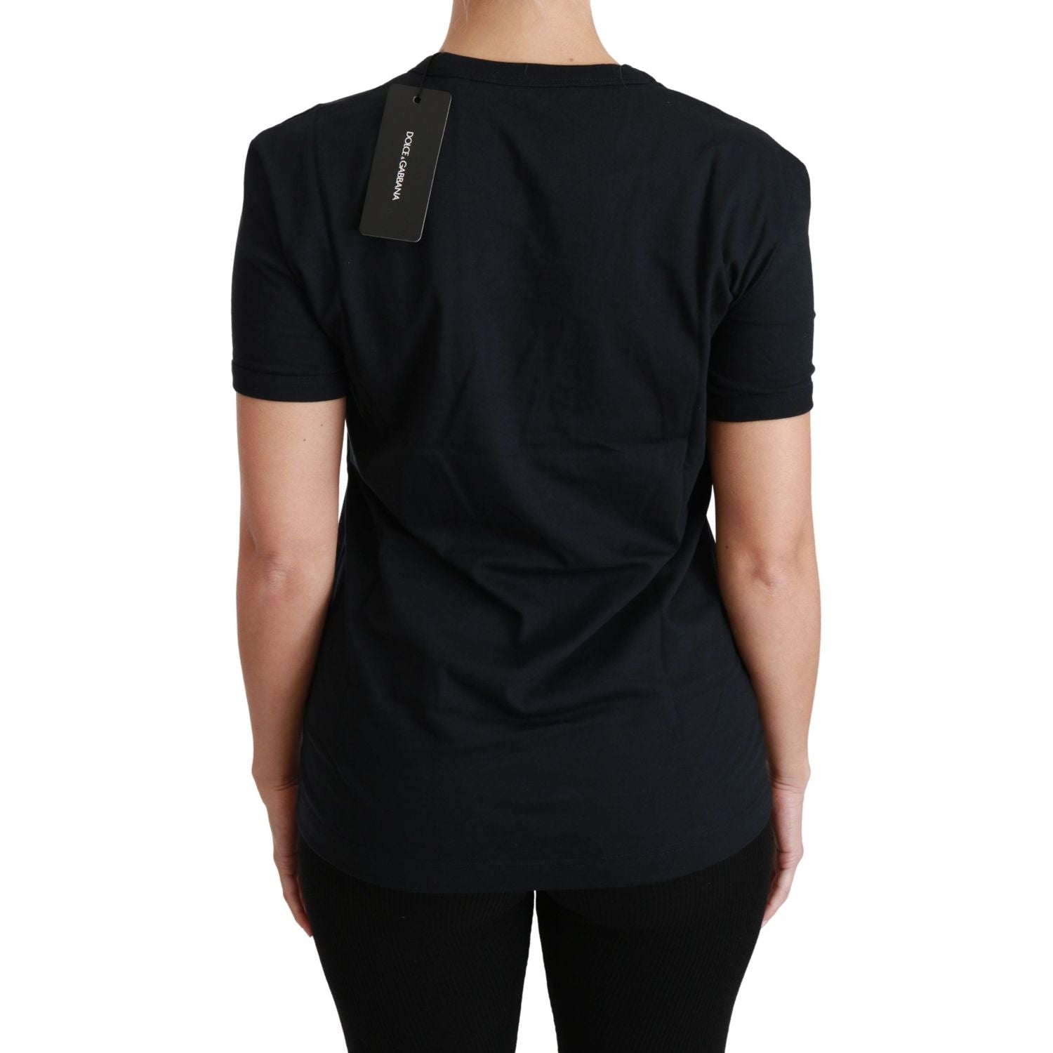 优雅圆领蓝色 Amore T 恤