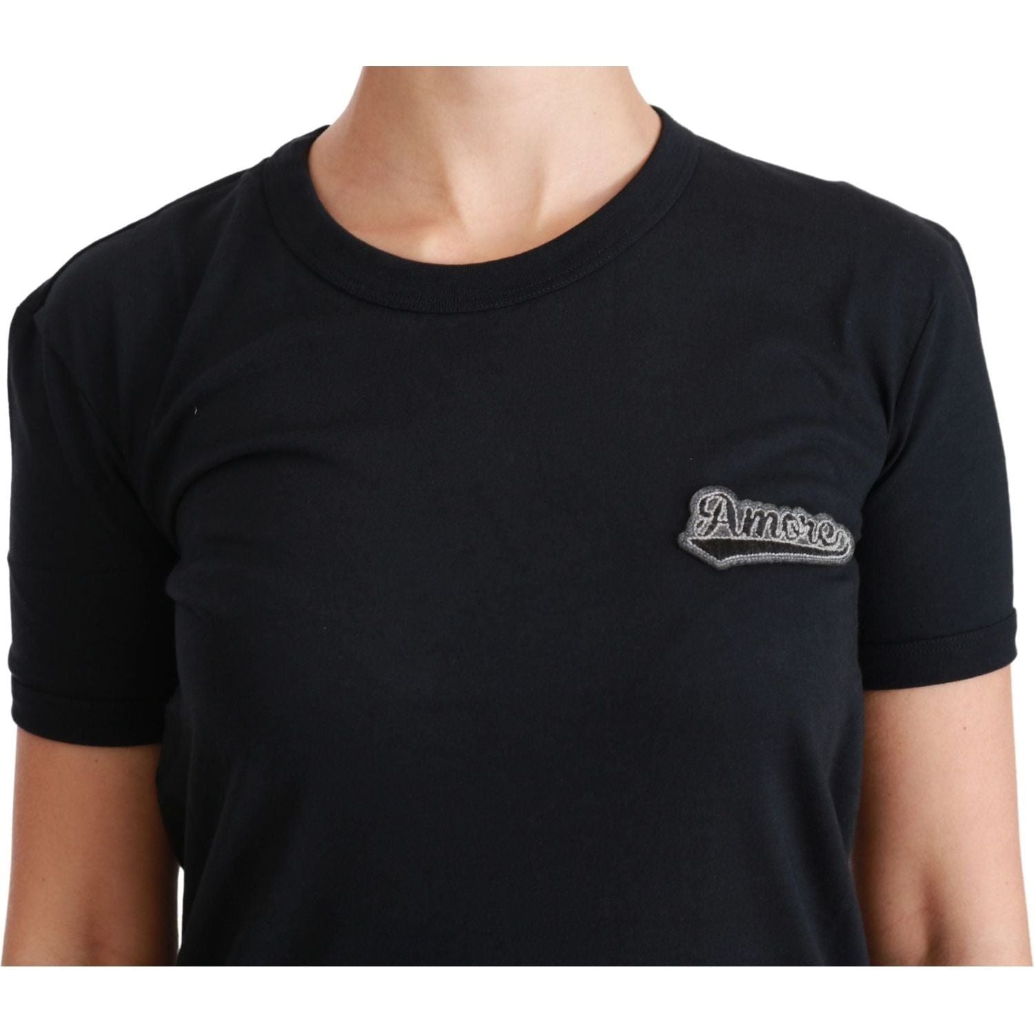 优雅圆领蓝色 Amore T 恤