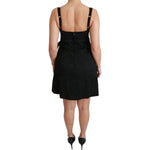 Dolce & Gabbana Black Stretch Satin Jacquard Mini Dress