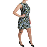 Dolce & Gabbana Blue Floral Brocade Gown Shift Dress