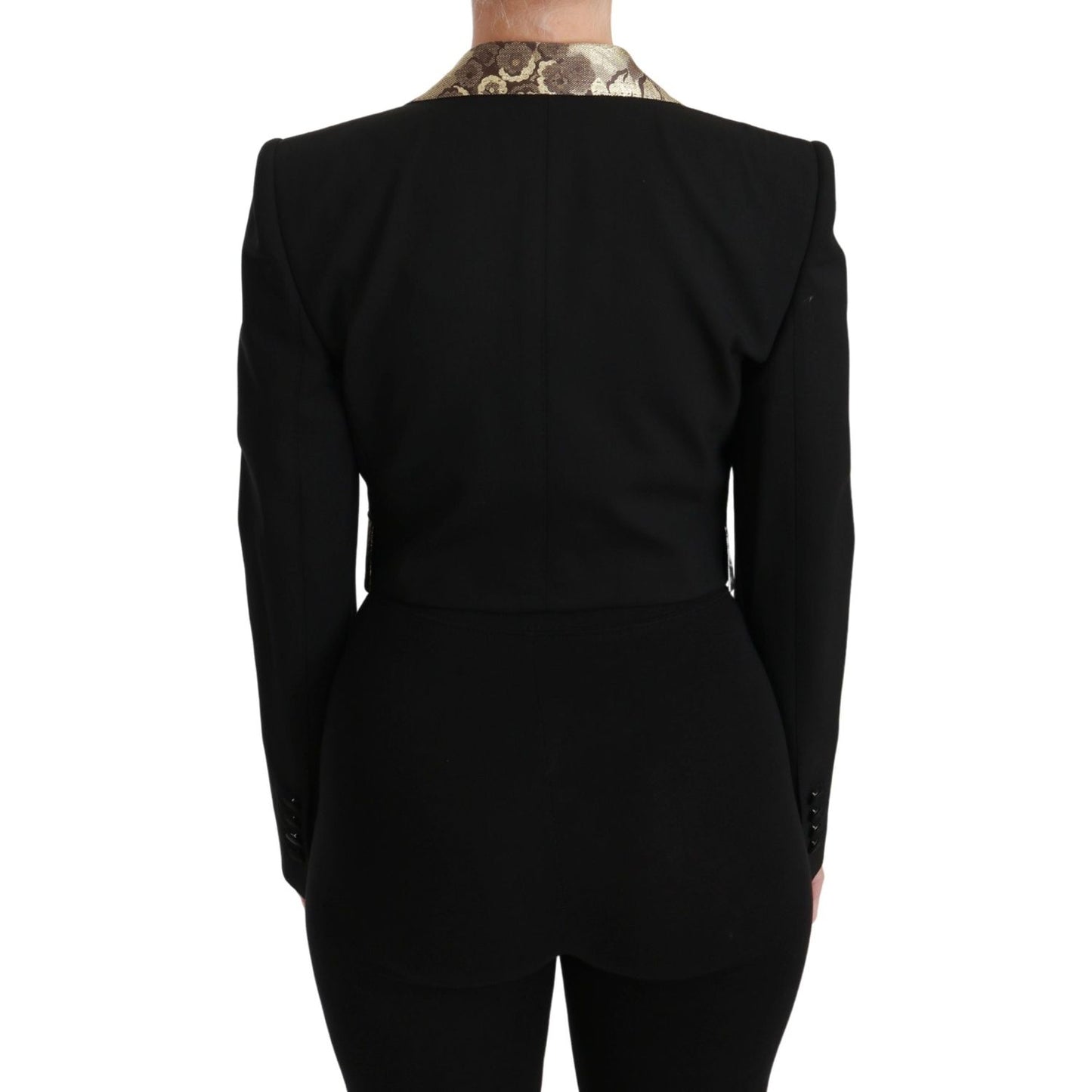 Dolce & Gabbana Black Jacquard Vest Blazer Coat Wool Jacket Coats & Jackets