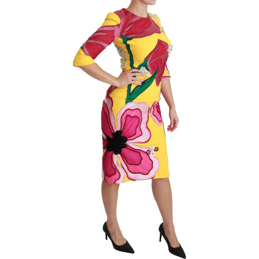 Dolce & Gabbana Sunshine Bloom Sheath Knee-Length Dress Dolce & Gabbana