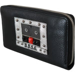 Dolce & Gabbana Black Mens Zipper Continental Purse 100% Leather Wallet Purse