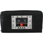 Dolce & Gabbana Black Mens Zipper Continental Purse 100% Leather Wallet Purse