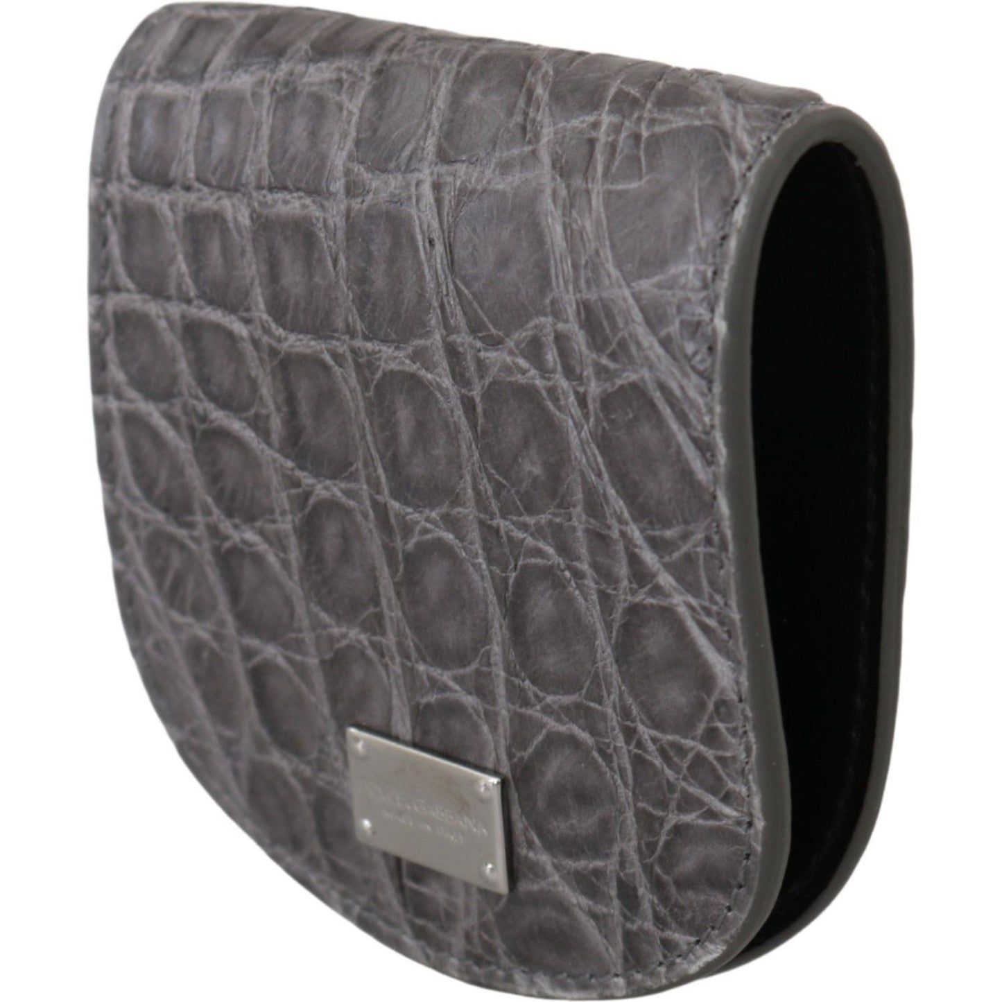 Dolce & Gabbana Gray Exotic Skin Condom Case Holder Pocket Wallet Condom Case