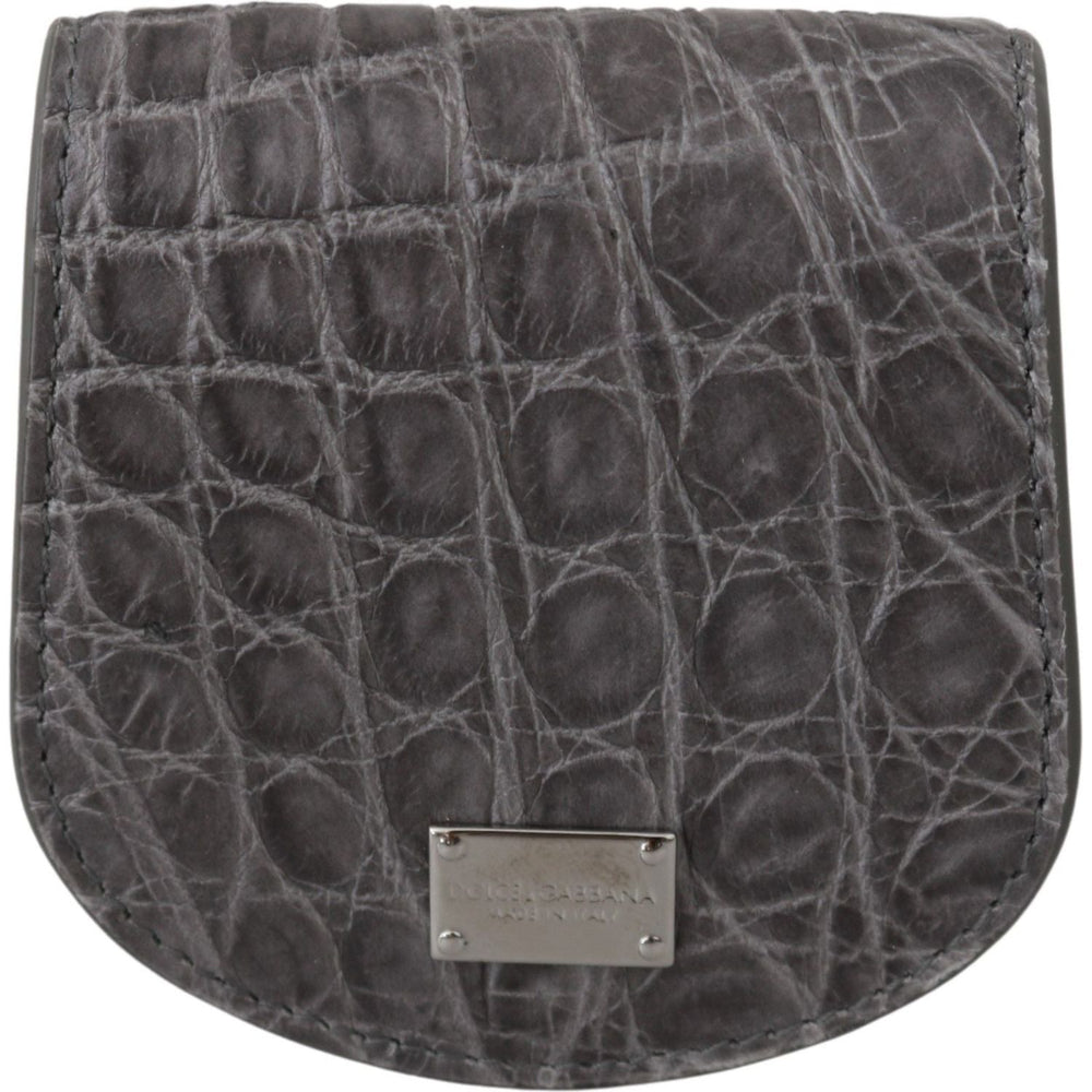 Dolce & Gabbana Gray Exotic Skin Condom Case Holder Pocket Wallet Condom Case