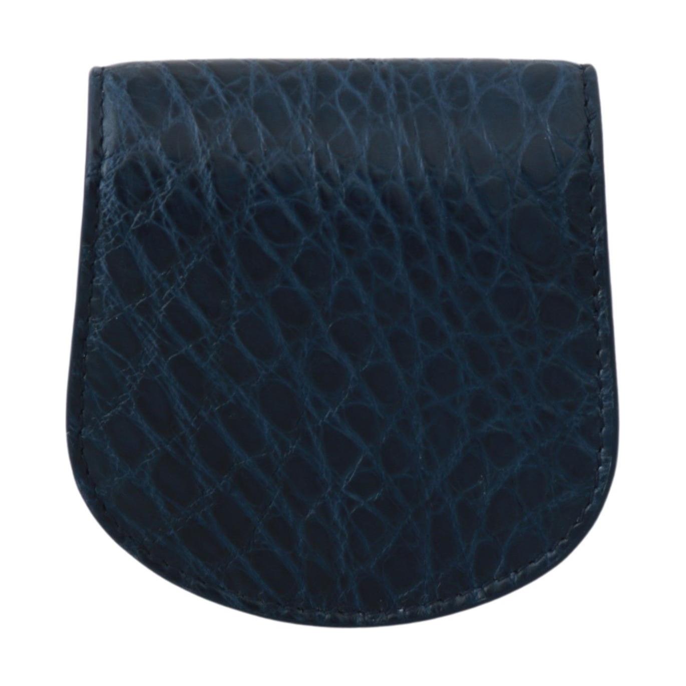 Dolce & Gabbana Blue Holder Pocket Wallet Blue Exotic Skin Condom Case