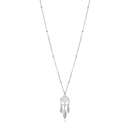 VICEROY JEWELS Mod. 13048C000-00 Lady's silver necklace with dreamcatcher pendant, quartz analog, water resistant 3 ATM.