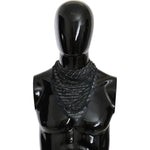 Costume National Black Gray Viscose Foulard Branded Scarf Scarves