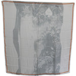 Costume National Gray Red Silk Shawl Foulard Wrap Scarf Silk Wrap Shawls