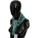 Costume National Green Silk Shawl Foulard Wrap Scarf