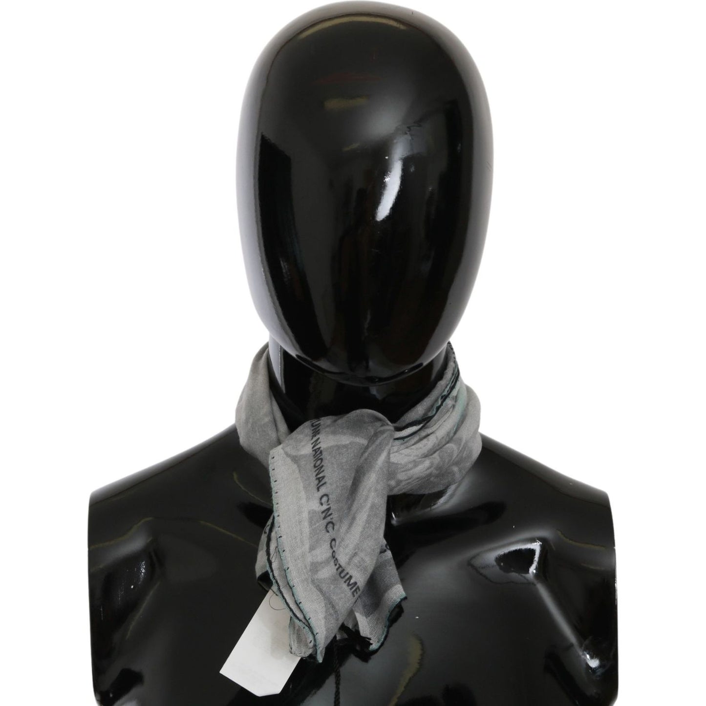 Costume National Gray Silk Shawl Foulard Wrap Scarf Silk Wrap Shawls