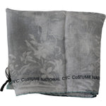 Costume National Gray Silk Shawl Foulard Wrap Scarf Silk Wrap Shawls