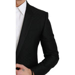 Dolce & Gabbana Black Slim Fit Coat Jacket MARTINI Blazer