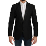 Dolce & Gabbana Black Slim Fit Coat Jacket MARTINI Blazer