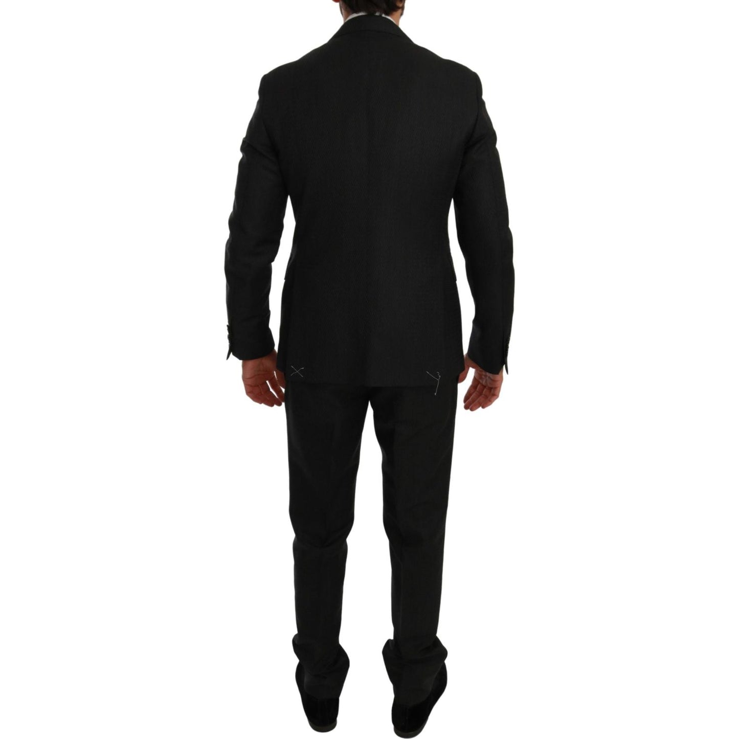 Dolce & Gabbana Elegant Black Crystal-Embellished Two-Piece Suit Suit Dolce & Gabbana