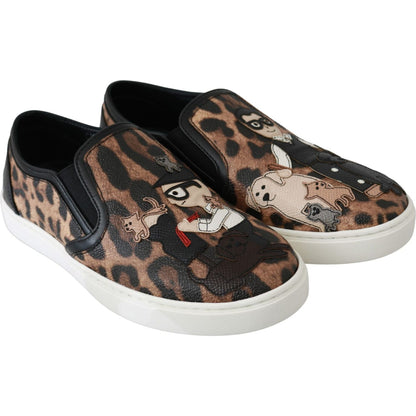 Dolce & Gabbana Leather Leopard #dgfamily Loafers Shoes