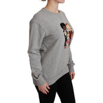 Dolce & Gabbana Gray #dgfamily Cotton Pullover Sweater