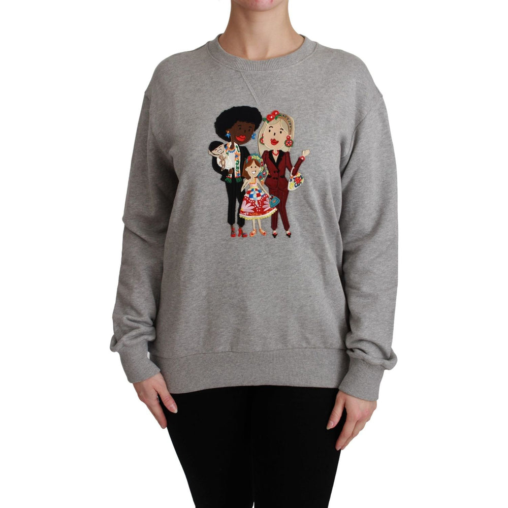 Dolce & Gabbana Gray #dgfamily Cotton Pullover Sweater