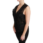 Dolce & Gabbana Black Floral Brocade Top Gilet Waistcoat