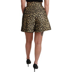 Dolce & Gabbana Black Gold High Waist Mini Cotton Shorts