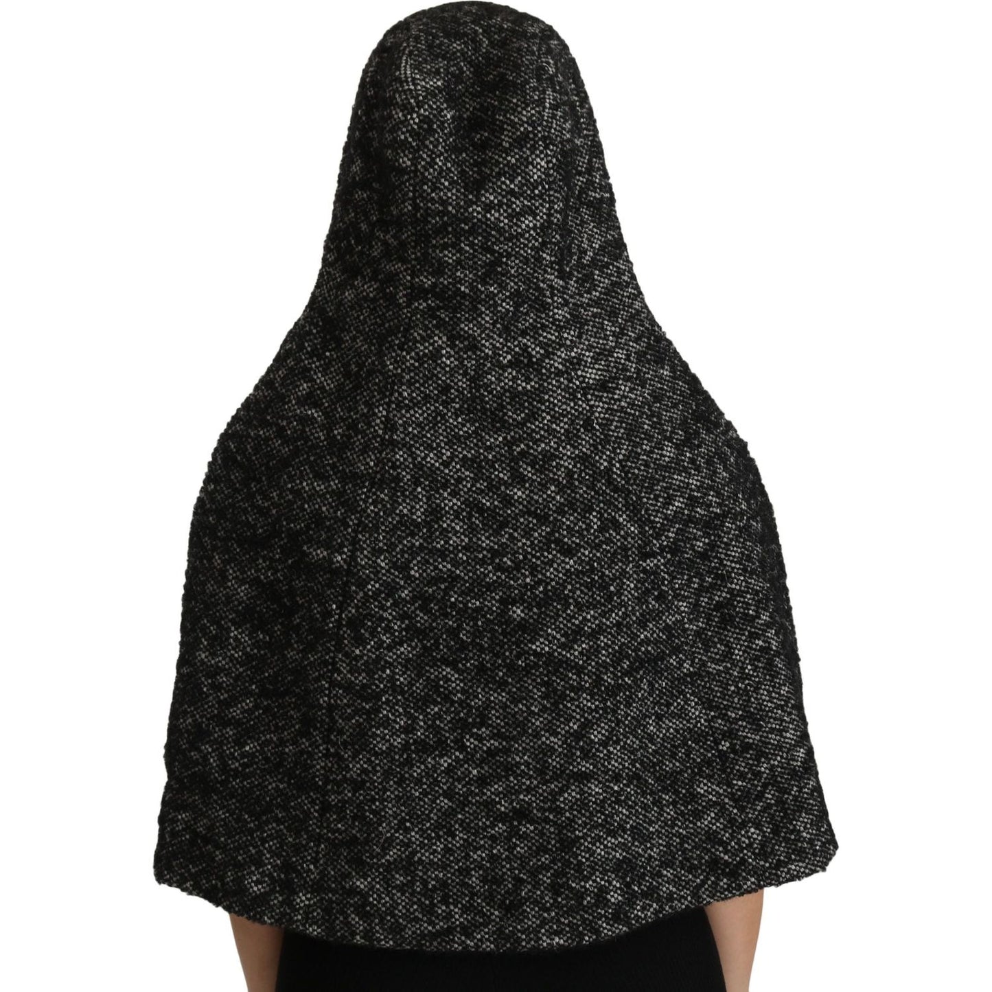 Dolce & Gabbana Gray Tweet Wool Kaftan Jacket Coat Top Hood Scarf