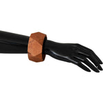 Costume National Brown Wooden Branded Bracelet Bracelet