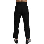 Dolce & Gabbana Black Cotton Wool Formal Dress Pants Jeans & Pants