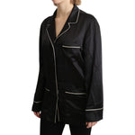 Dolce & Gabbana Black Shirt Silk Stretch Top Blouse